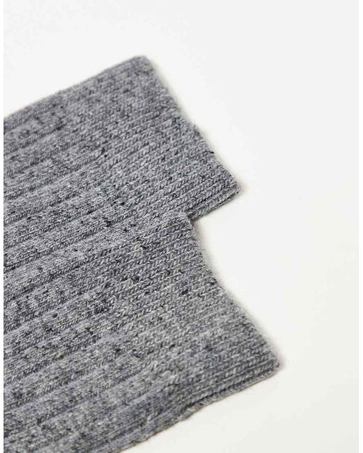 ARKET Gray Wool Blend Ribbed Socks for men