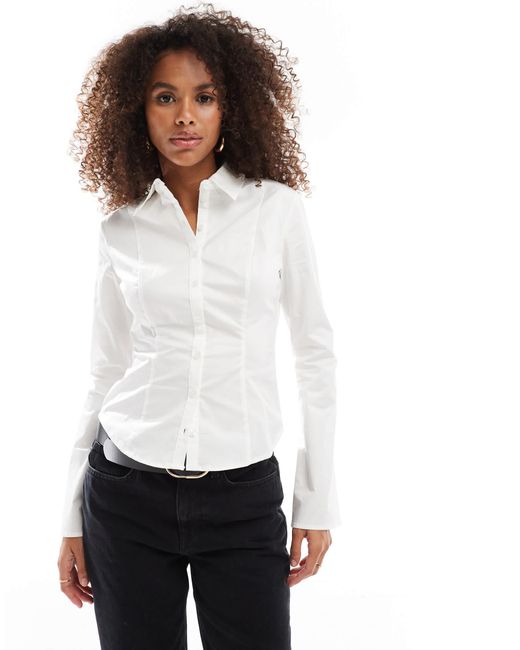 Chemise ajustee Bershka en coloris Blanc Lyst