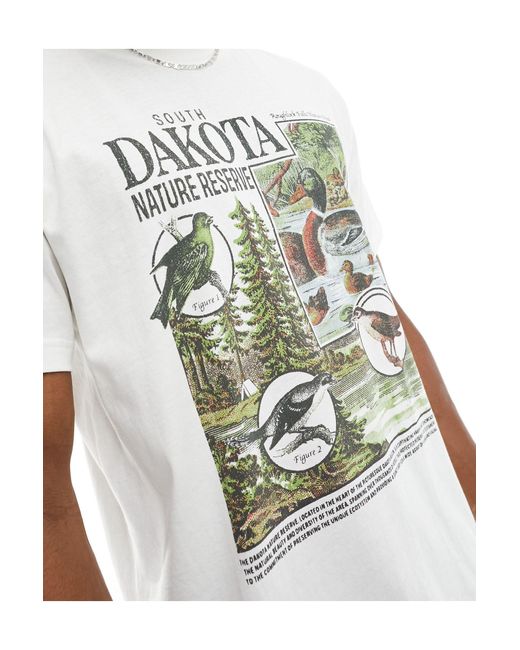 Cotton On Gray Cotton On Loose Fit T-shirt With Dakota Graphic for men
