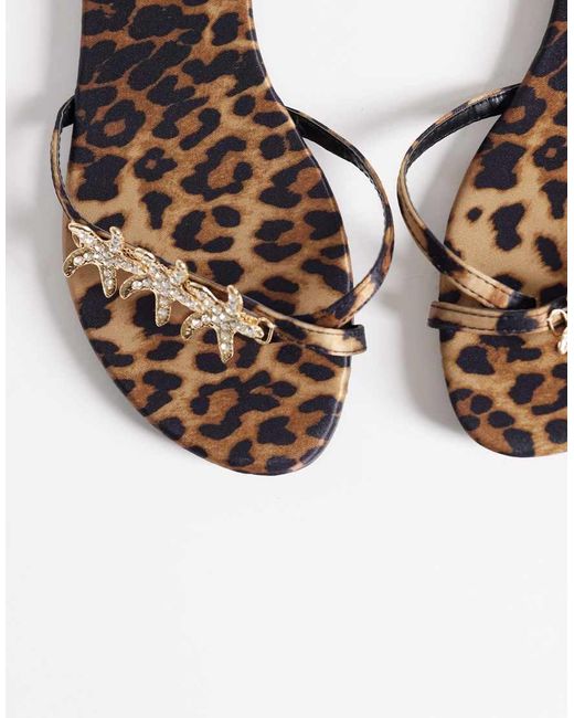 Public Desire White Elina Strappy Flat Sandals With Sea Shells