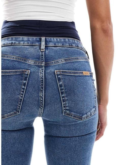 ASOS Blue Asos Design Maternity Ultimate Skinny Jeans With Over Bump