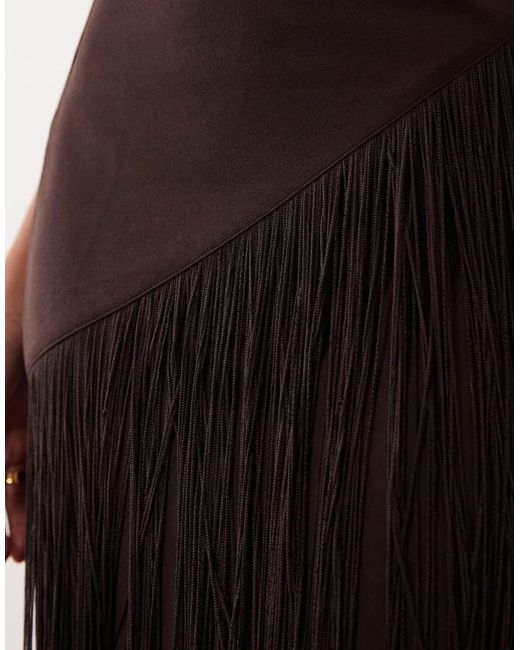 Gina Tricot Asymmetrische Top Met Lange Pasvorm En Franje in het Multicolor