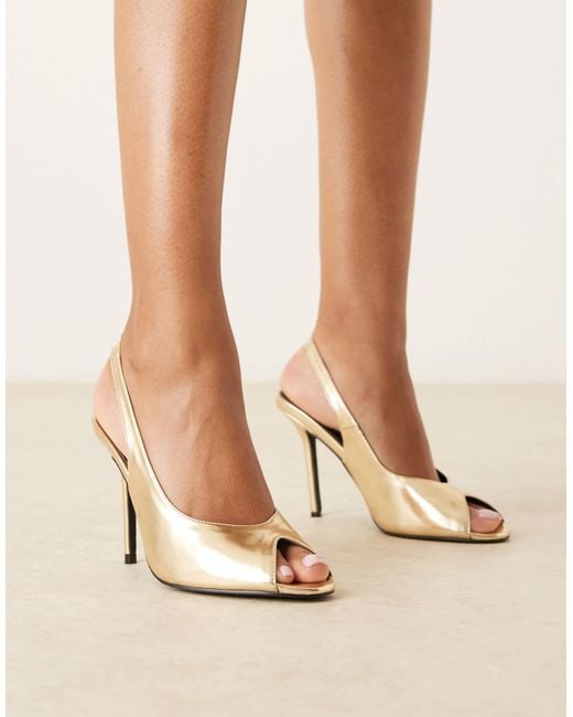Raid Natural Dorry Slingback Heeled Sandals