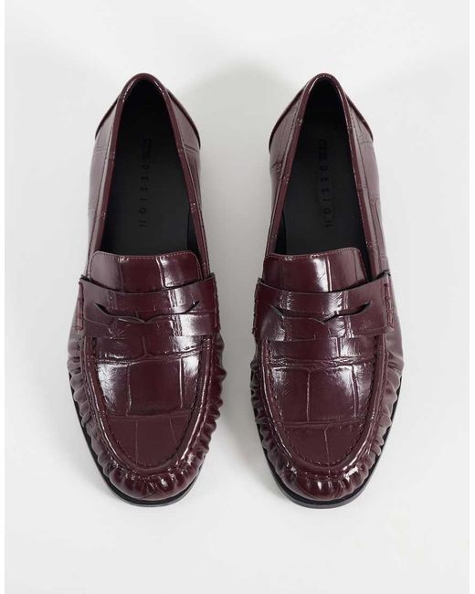 ASOS Purple Minnie Ruched Detail Loafers