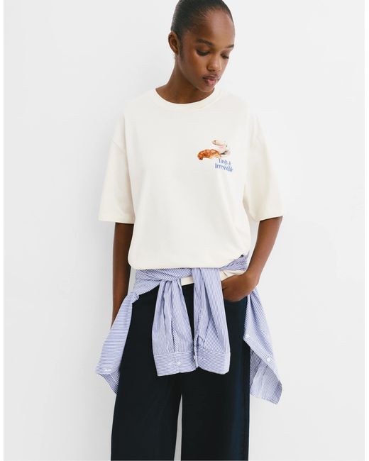 Pull&Bear White – t-shirt