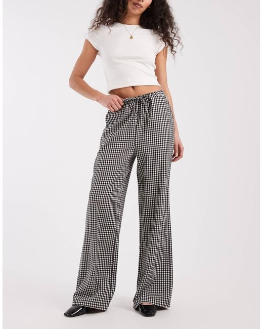Threadbare Gray Gingham Pull On Trouser