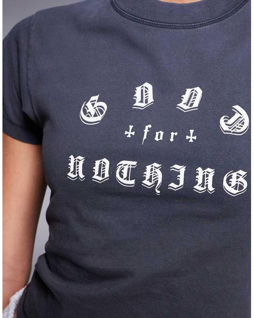 Good For Nothing Blue Graphic Print Baby T-Shirt