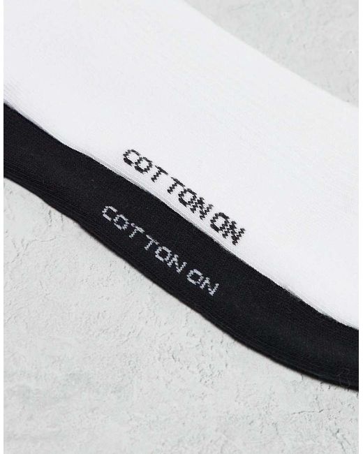 Cotton On Black 2 Pack The Perfect Pair Frill Rib Crew Sock