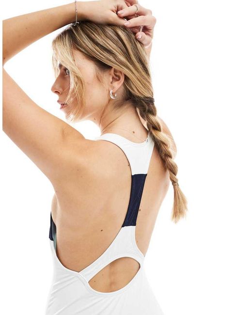Speedo Blue Swimsuit Colourblock Logo Racerback Swimsuit