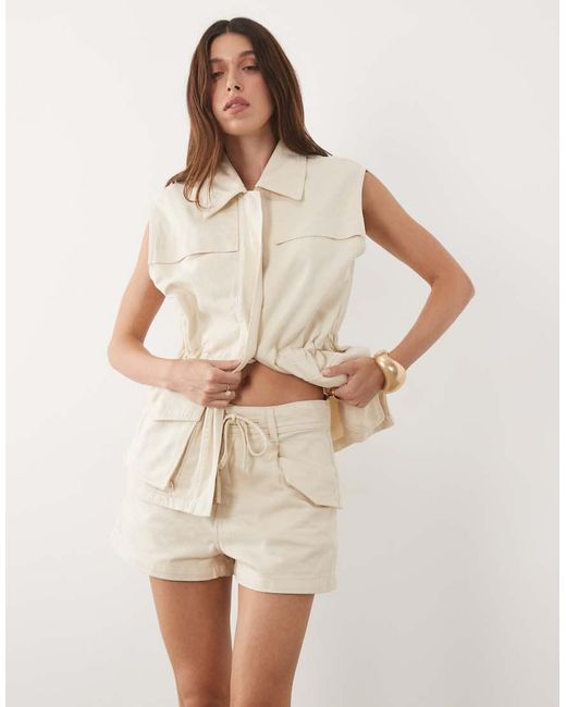 Mango Natural Aria 100% Cotton Utility Short Co-ord