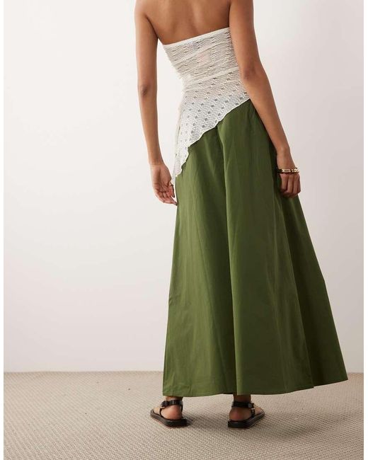 ASOS Green Volume Maxi Skirt