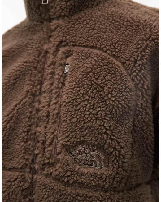 The North Face Brown Extreme Borg Quarter Zip Logo Pocket Fleece