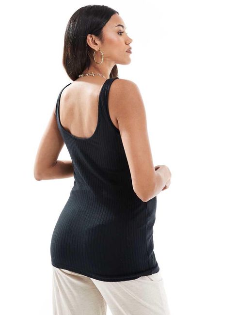 Mama.licious Blue Mamalicious Maternity Ribbed Jersey Tank Top