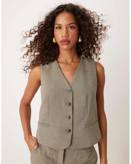Mango Green Button Detail Waistcoat Co-ord