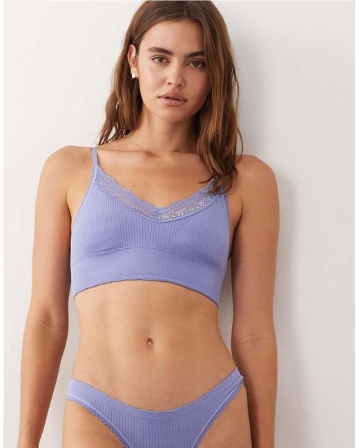 Cotton On Blue Lace Rib Bralette