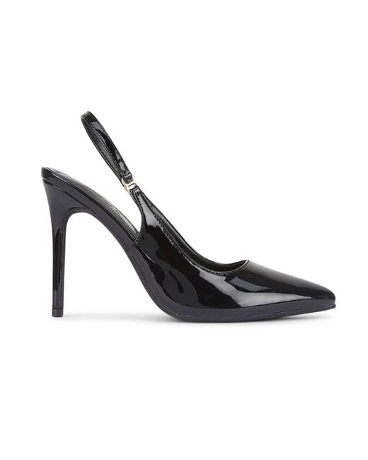 SEQWL Black Pointed Toe Slingbacks High Stiletto Heel Pump Shoes