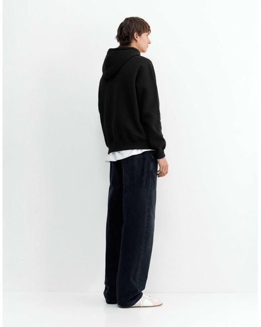 Pull&Bear Basic kapuzenpullover in Black für Herren