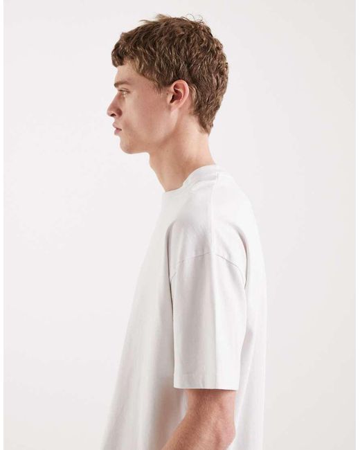 Brave Soul White Oversized 240gsm Acid Wash T-shirt for men