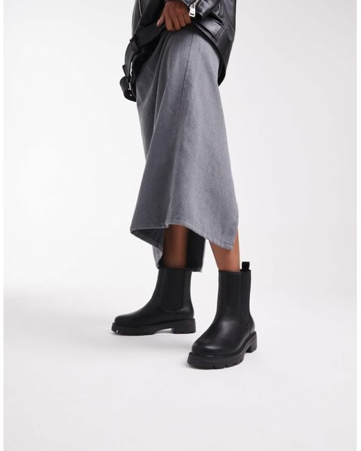 Schuh Black Abbie Wide Fit Chunky Chelsea Boots