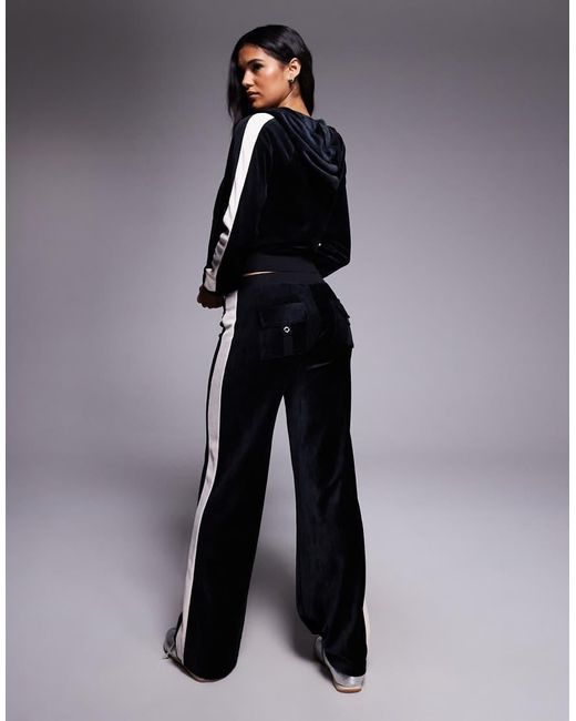 Juicy Couture Blue Straight Leg Stripe Logo Trackies