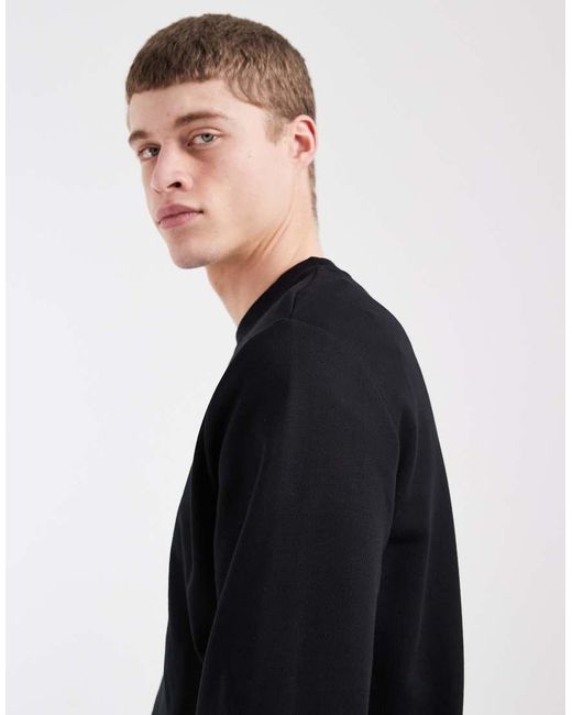 Fred Perry Black Crew Neck Sweat for men
