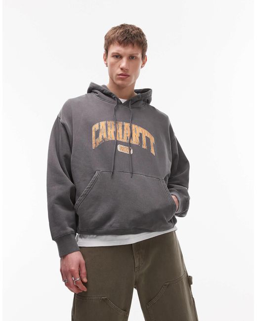 Library - sweat à capuche avec motif - délavé Carhartt pour homme en coloris Gray