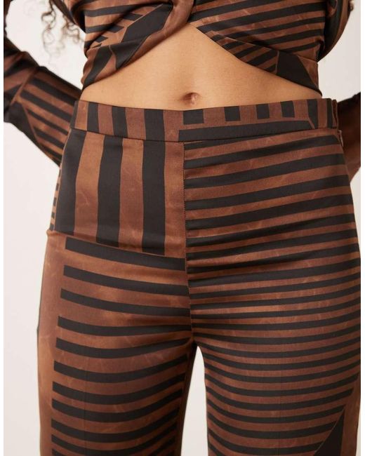 Mango Natural Satin Flared Trouser Co-ord