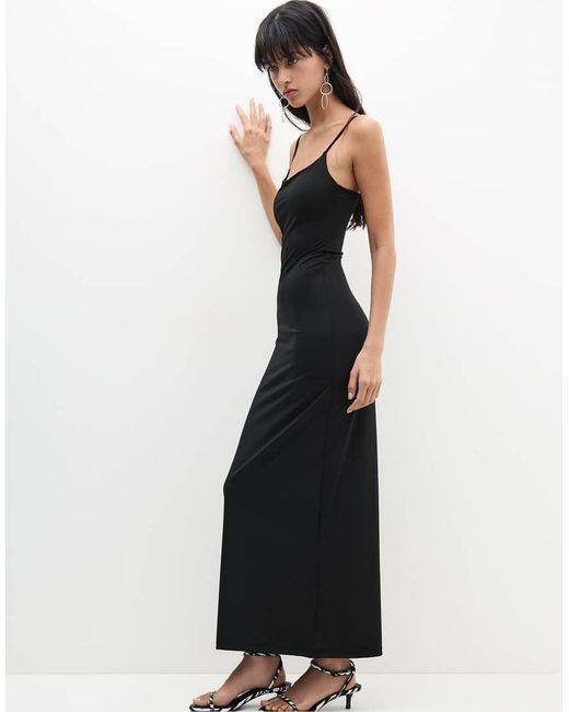 Pull&Bear Blue Polyamide Blend Midi Dress