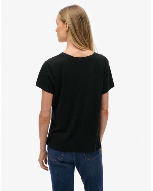 Superdry Black Studios Slub Embroidered T-Shirt