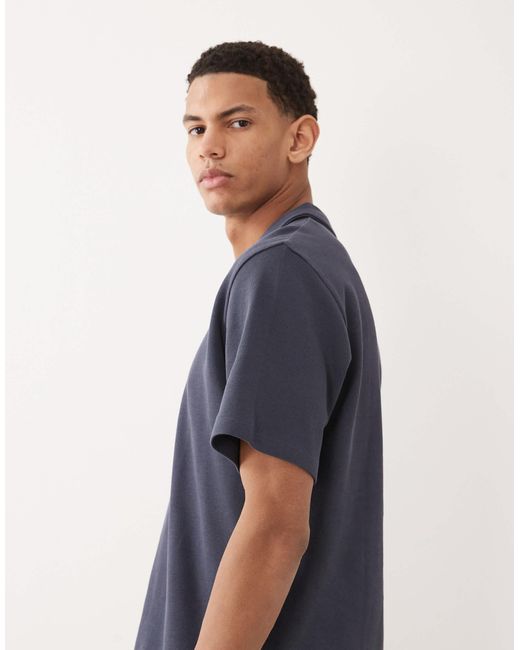 Jack & Jones Blue Split Neck Polo for men