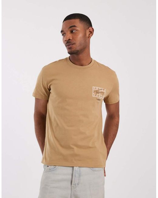 Tommy Hilfiger Brown Regular Flag Logo With Signature Detail T-shirt for men