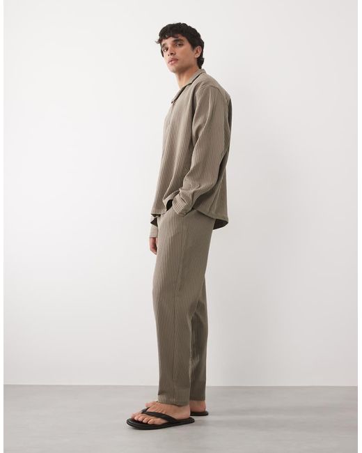 ASOS Natural Plisse Pants for men