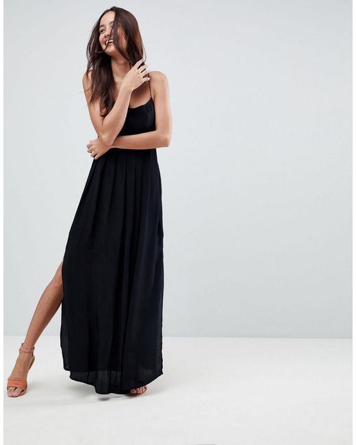 asos black pleated dress