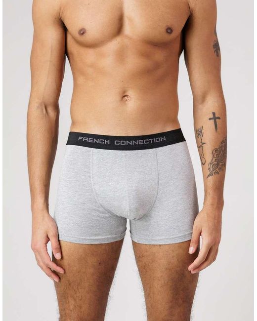 French Connection Black 7 Pack Cotton Boxers for men