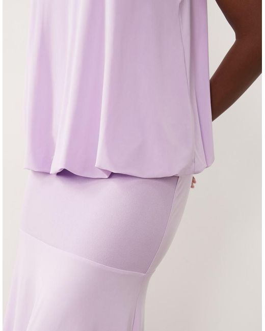 ASOS Pink Slinky Floor Length Maxi Dress With Drop Waist