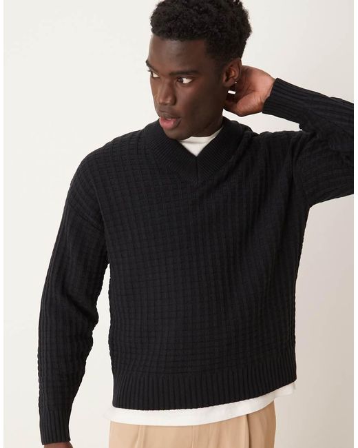 Maglione Squadrato Taglio Comodo di ASOS in Black da Uomo
