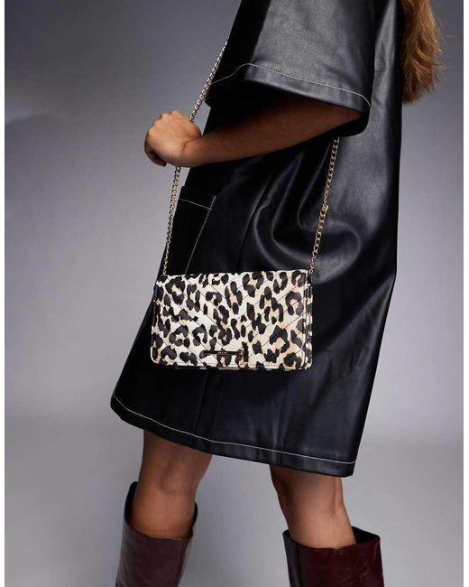 Borsa Trapuntata A Tracolla Leopardata Con Trama Spigata di ALDO in Black