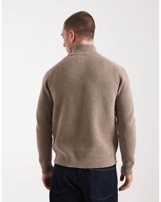 Threadbare – gerippter pullover aus baumwollmix in Gray für Herren