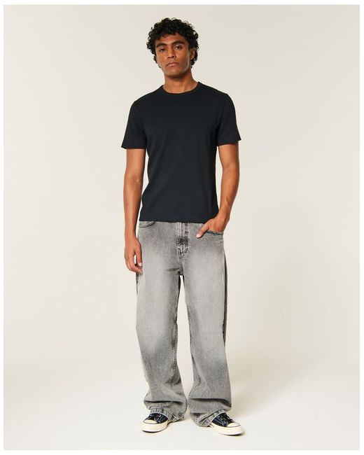 Hollister Black Rib Crew T-Shirt for men
