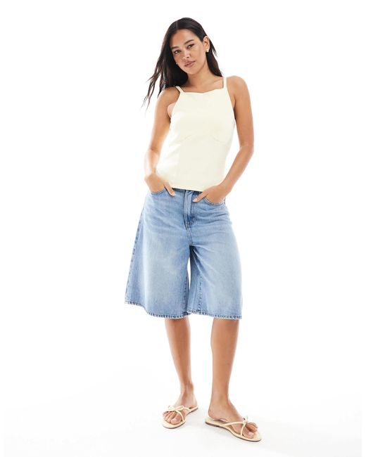 New Look White Straight Neck Cami Top