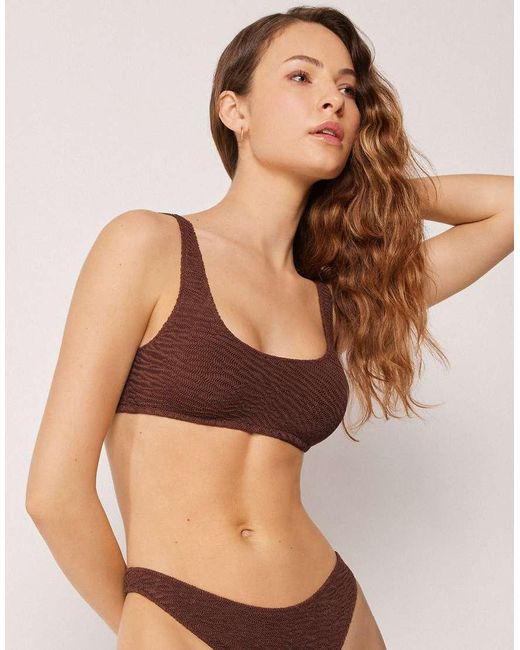Calzedonia Brown Brassiere Bikini Top Crinkle Waves