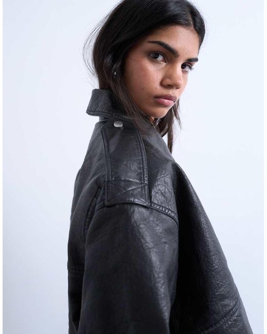 Giacca Bomber Taglio Corto A Palloncino di TOPSHOP in Blue