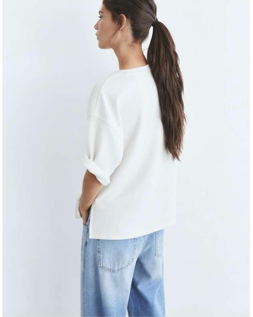 Pull&Bear White Oversize Short Sleeve T-shirt