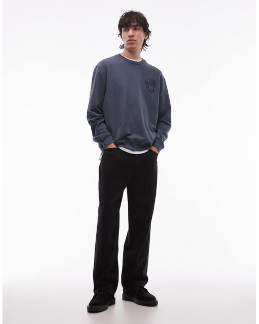 AllSaints Blue Orlando Crew Neck Sweatshirt for men