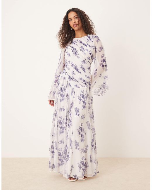 ASOS Multicolor Asymmetric Dropped Waist Maxi With Open Back