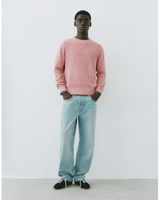 Pull&Bear Basic-pullover in Pink für Herren