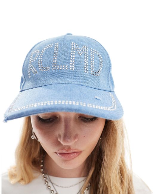Reclaimed (vintage) Blue Cowgirl Denim Cap With Hotfix
