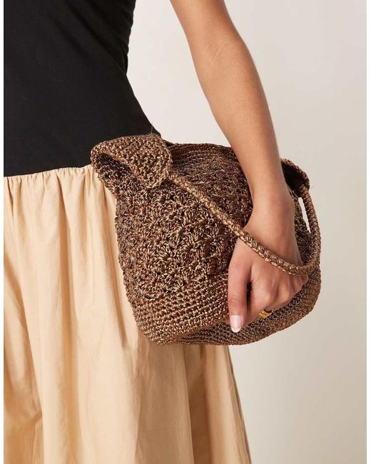 Borsa Shopping Metallizzata di ASOS in Brown