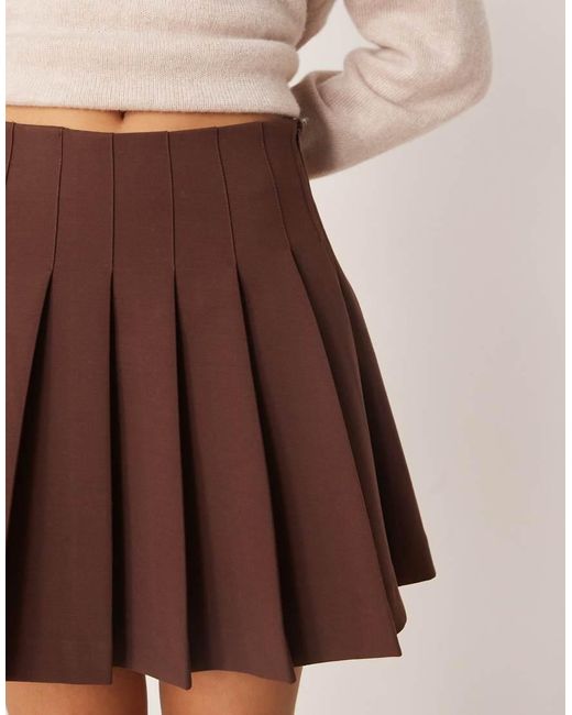 ASOS Natural Pleated Mini Skirt