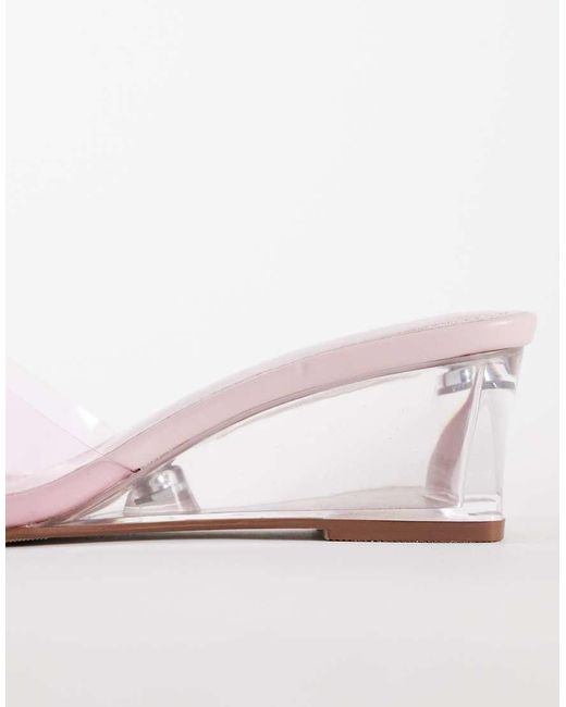 Public Desire Pink Juno Wedge Sandals